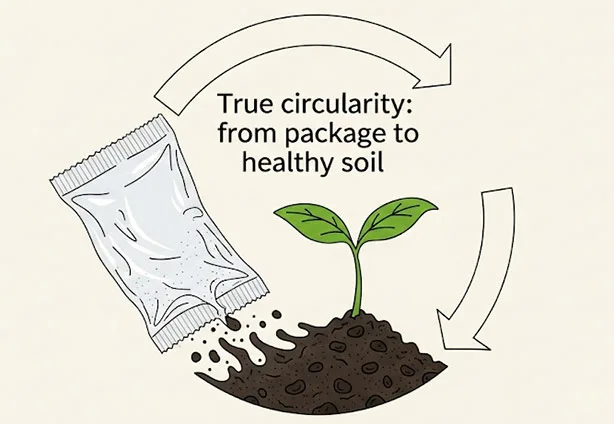 True circularity: from package to healthy soil.