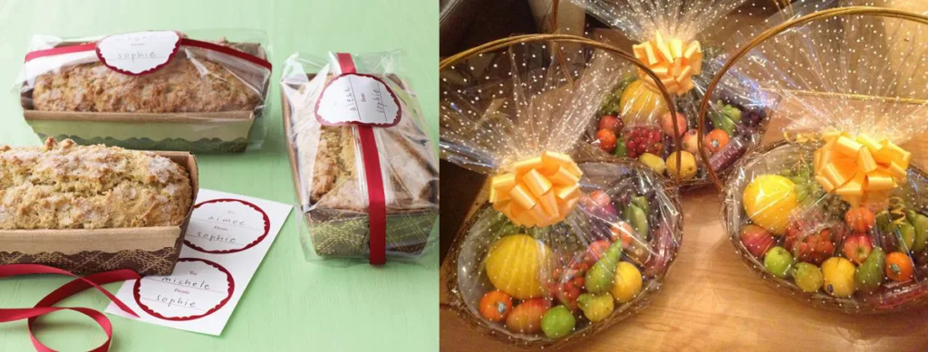 Fresh-fruit-and-bread-in-cellophane-packaging