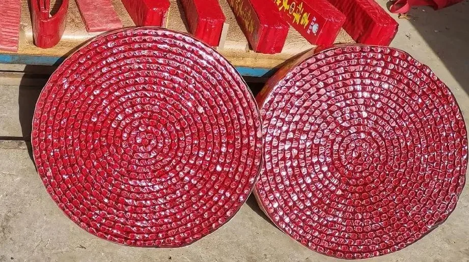 Firecrackers packaged in cellulose film