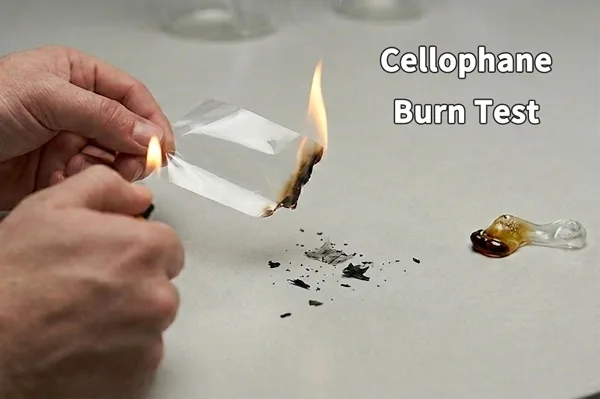 cellophane burn test